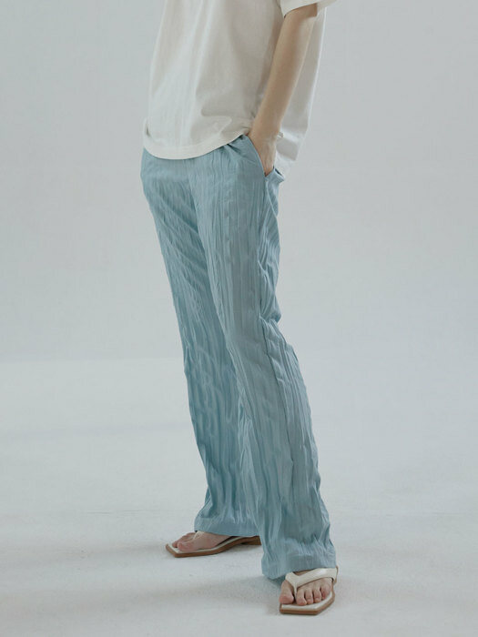 Wrinkle banding trouser (Skyblue)