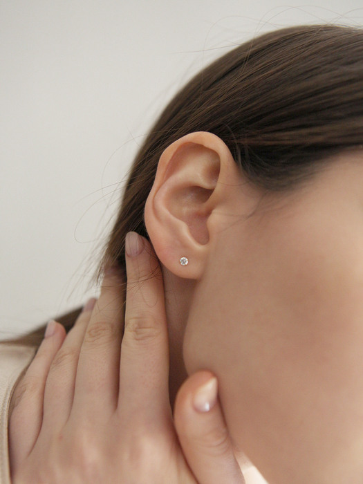 [순금58.8%]TKG_009 Basic Cubic earrings 14k 골드귀걸이