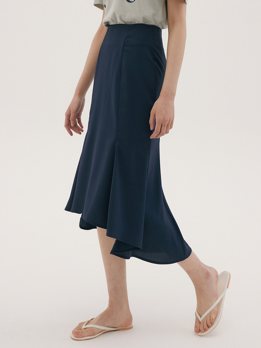 FSK PANEL LONG SKIRT NAVY