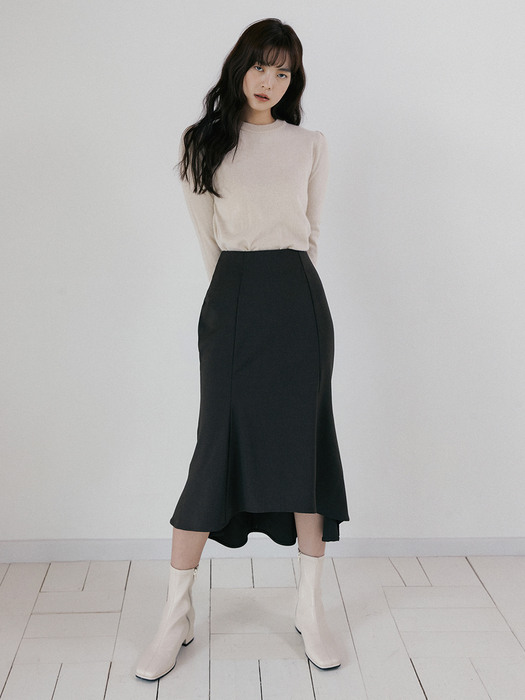 NUE WINDY PANEL LONG SKIRT DARK BROWN