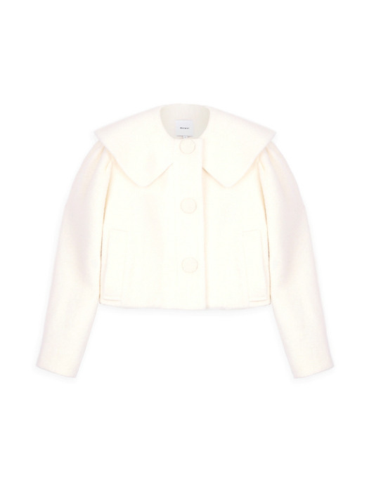 Whity Slit-Collar Wool Jacket IVORY
