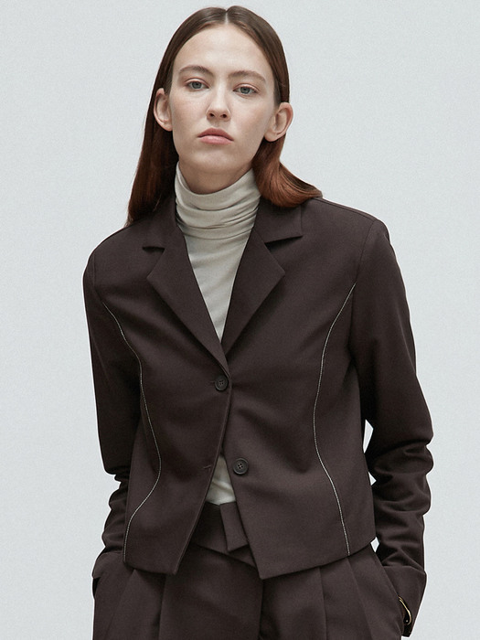 amr1296 folding stitched jacket (brown)