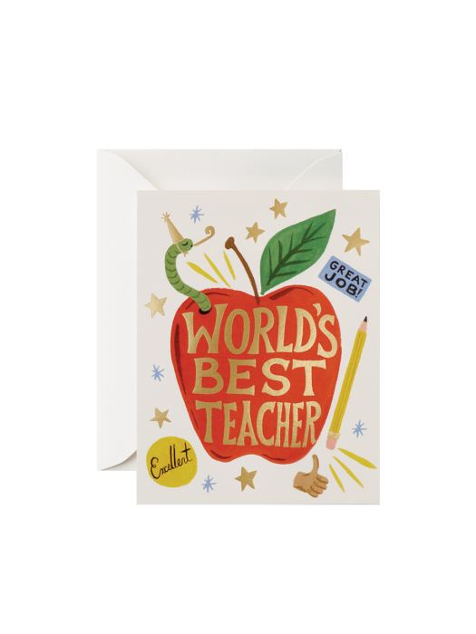 라이플페이퍼 Worlds Best Teacher 감사 카드