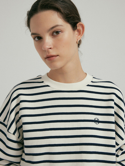 Stripe sweatshirt (Ivory)