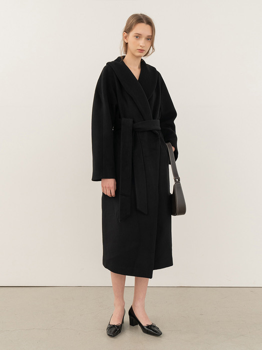 Shawl Collar Coat Black