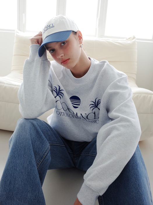 Palm Tree Logo Sweatshirts Light Grey 