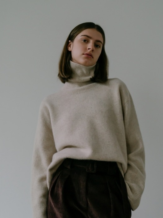 Turtle-neck Remington Wool Pull-over _ oatmeal   