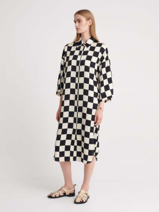 Shae Black Checkerboard Maxi Dress