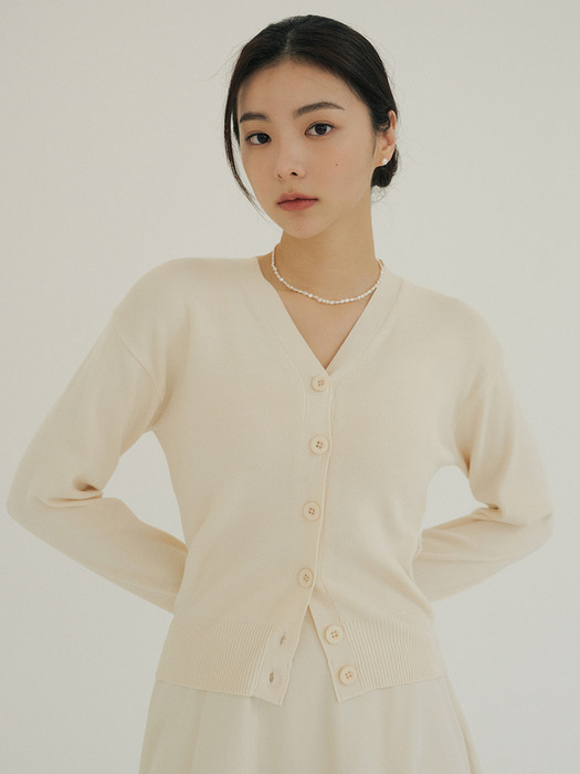 KACK V-NECK CARDIGAN CREAM