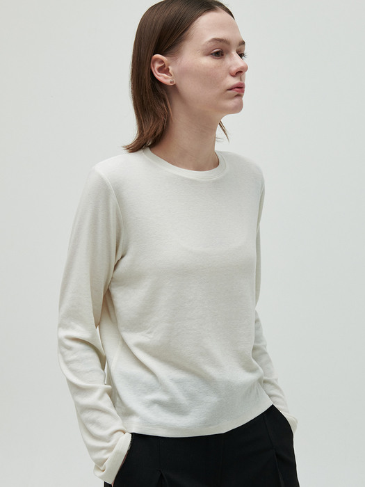 soft wool crop t-shirt_ivory