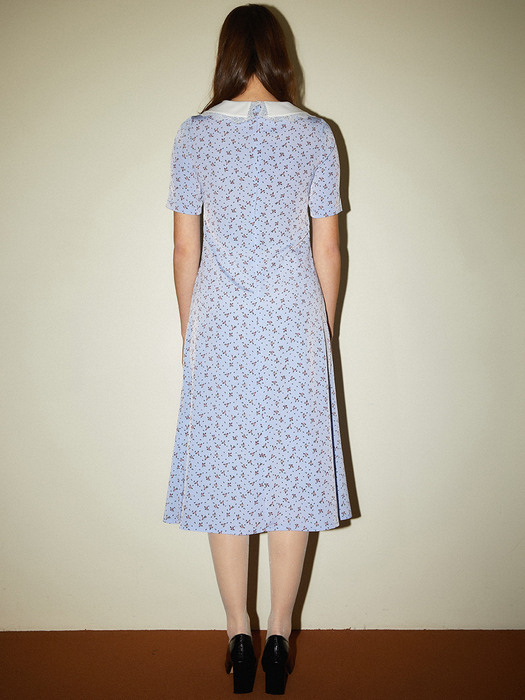 Chelsea Collar Floral Dress_Baby Blue