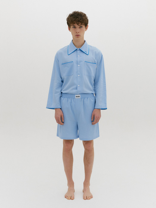 (Men) Essential PJ Shorts Light Blue