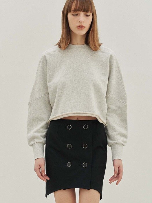 Jaden Star Crop Sweatshirt [Oat Melange] 