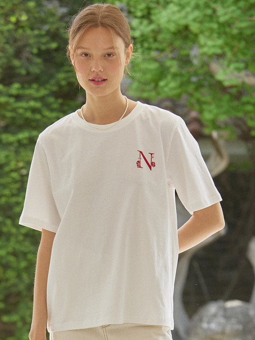 Silhouette Back Point T-shirt - Off White