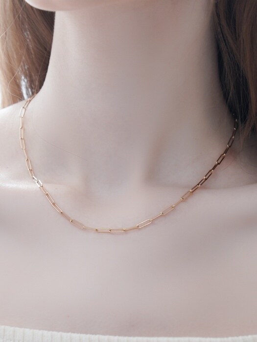 Cara simple 14k gold clip chain Necklace 14k 카라 심플 클립 체인 목걸이
