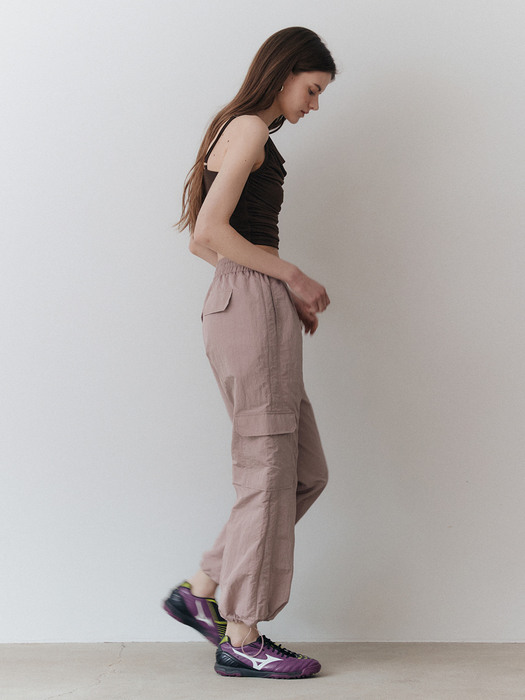 Seersucker Cargo Pants_Rose Pink