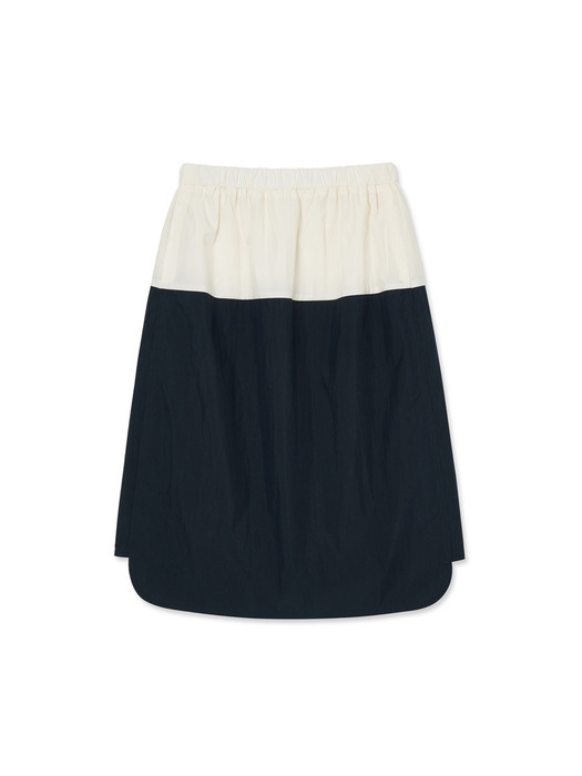 Women Easy Twotone Skirt_Navy