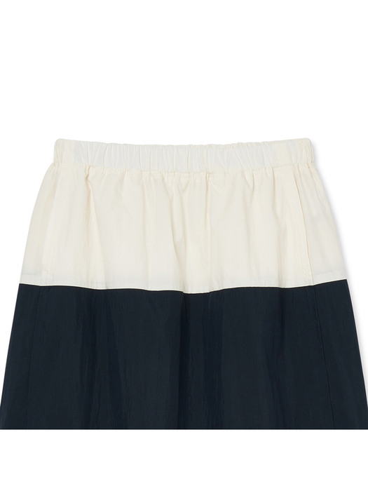Women Easy Twotone Skirt_Navy