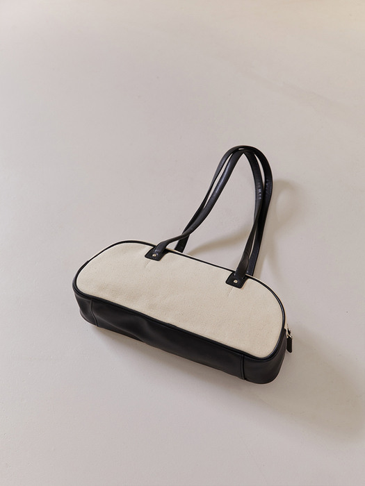 canvas baguette bag  - black