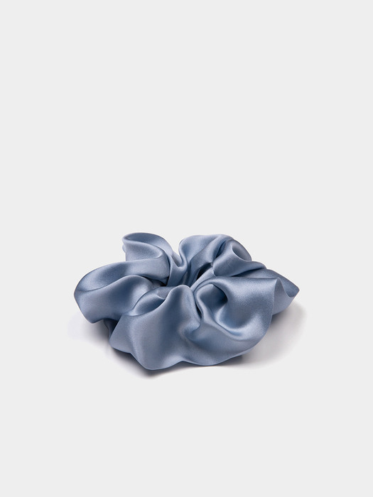 Silk Scrunchie (M) - Blue Fog