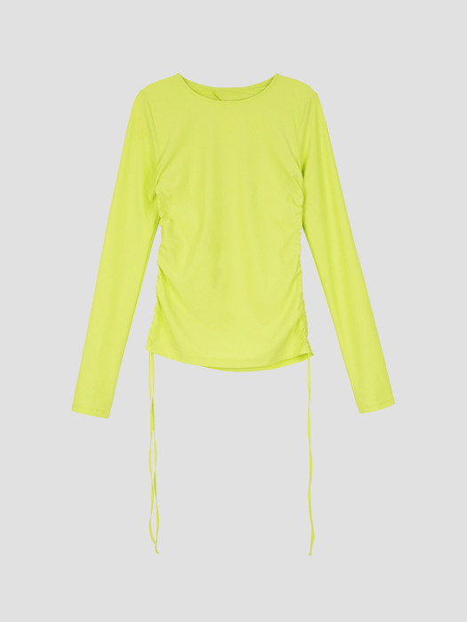 [22FW] Side String Point T-shirt - Neon Green