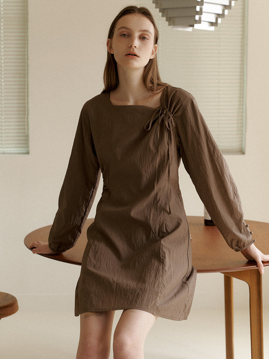 4.58 String mini dress (Brown)