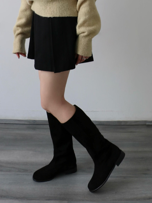 suede round long boots (4colors)