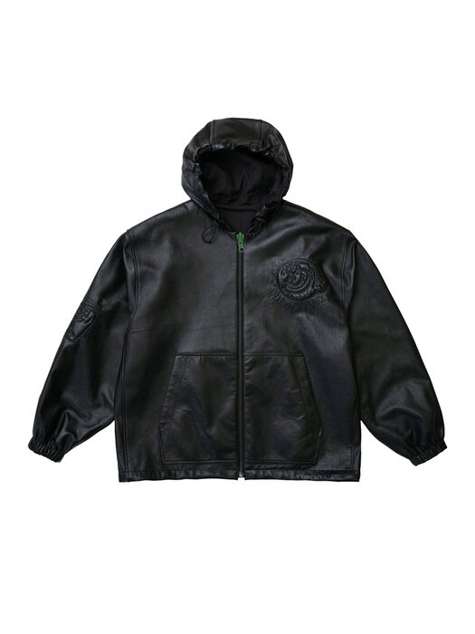 Character Leather Zip-Up Hoodie
