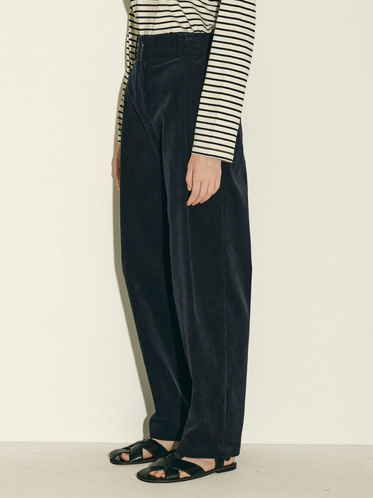 corduroy round pants_navy