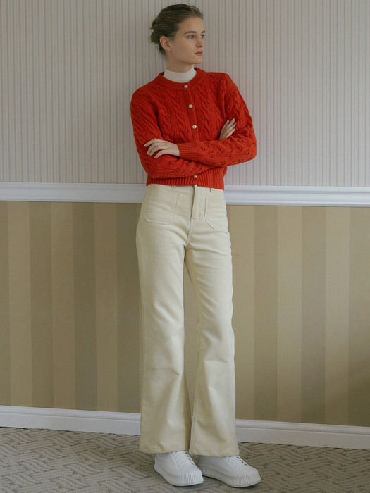 V. corduroy pocket pants (cream beige)