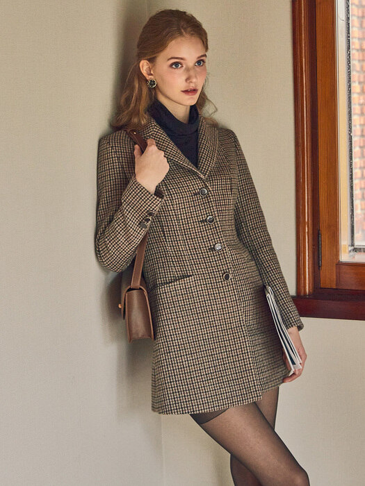 Check Houndstooth Jacket Dress