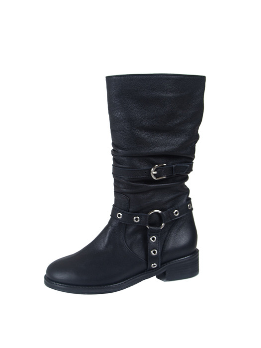 Slouchy Rider Boots (Black)