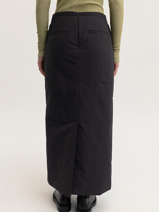 padded long skirt (charcoal)