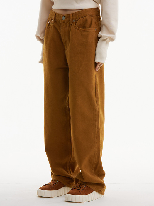 UP-370 기모 와이드팬츠 브라운_NAPPING WIDE  DYEING PANTS