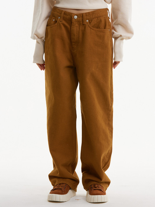 UP-370 기모 와이드팬츠 브라운_NAPPING WIDE  DYEING PANTS