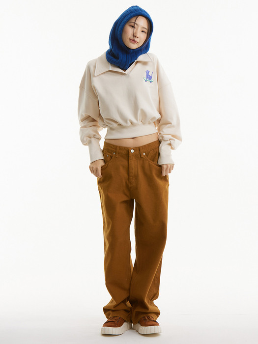 UP-370 기모 와이드팬츠 브라운_NAPPING WIDE  DYEING PANTS