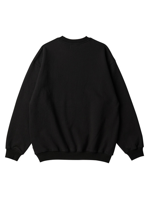 [기모] NEW APOLLO SIGNATURE WAPPEN SWEAT SHIRT BLACK