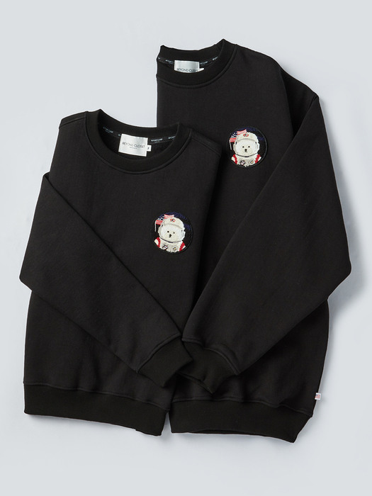 [기모] NEW APOLLO SIGNATURE WAPPEN SWEAT SHIRT BLACK