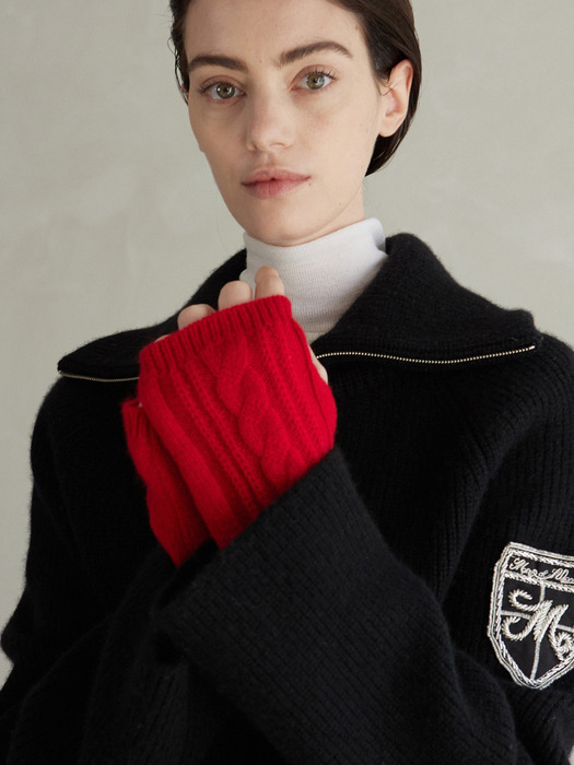 Cashmere Layered Gloves Red