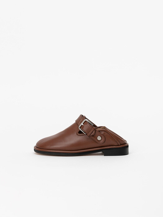Gatano Babouche Slingback Flat Shoes in Regular Brown