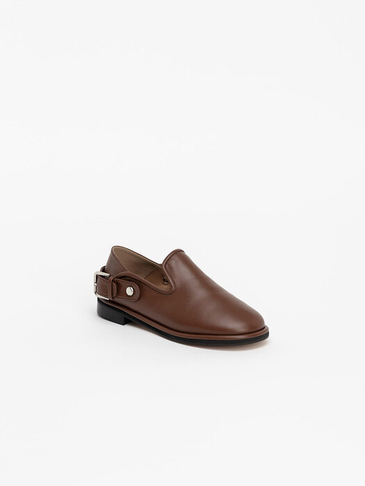 Gatano Babouche Slingback Flat Shoes in Regular Brown