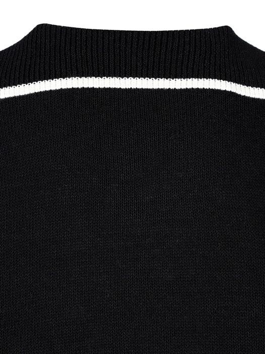 Marin Collar Knit Top Black