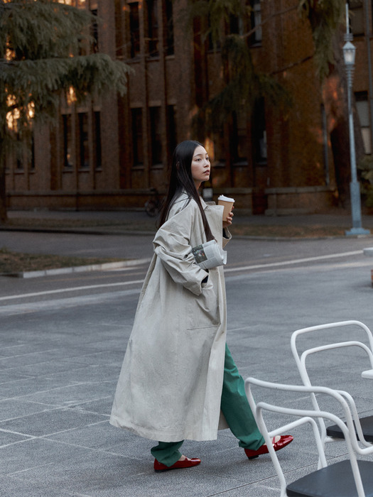 2-BUTTON TRENCH COAT-LIGHT MINT
