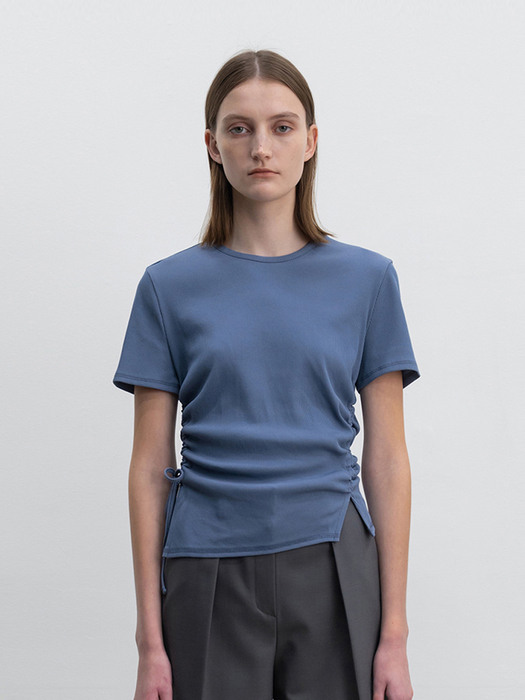 Shirring String T-shirt Misty Blue (JWTS3E909B1)