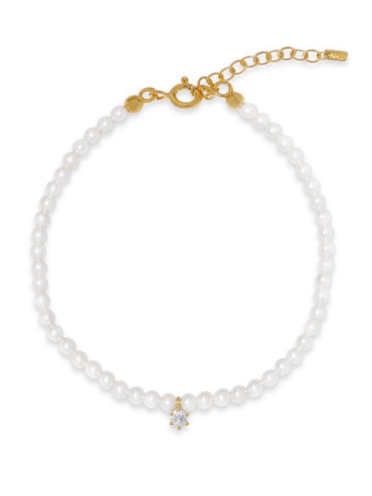 Crystal Charm Pearl Bracelet