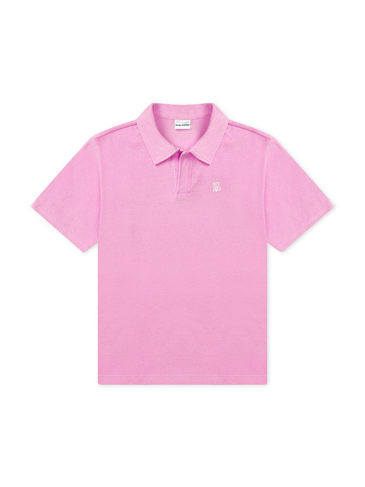 (UNI) Logo Terry Collar T-Shirt_Pink