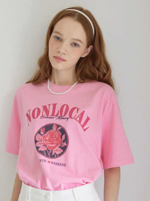 Vintage Rose T-shirt - Pink