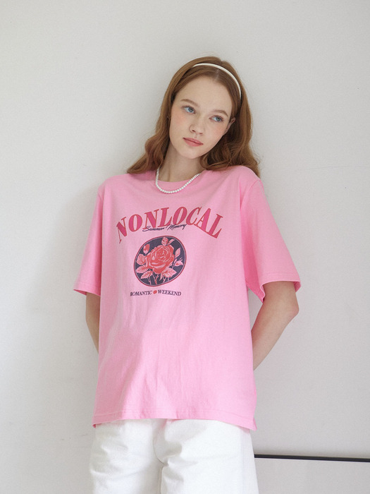 Vintage Rose T-shirt - Pink