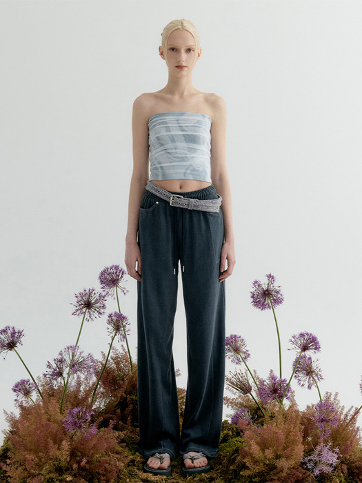 HOT FIX POINT WIDE TRACK PANTS - DEEP BLUE