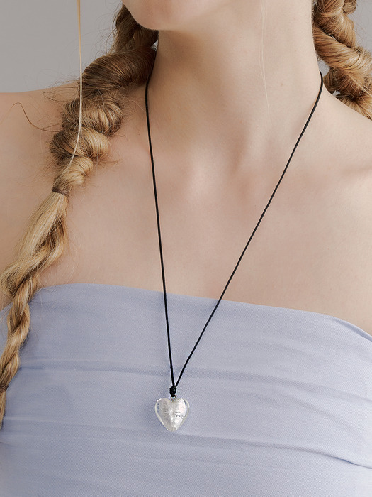 marble heart string necklace